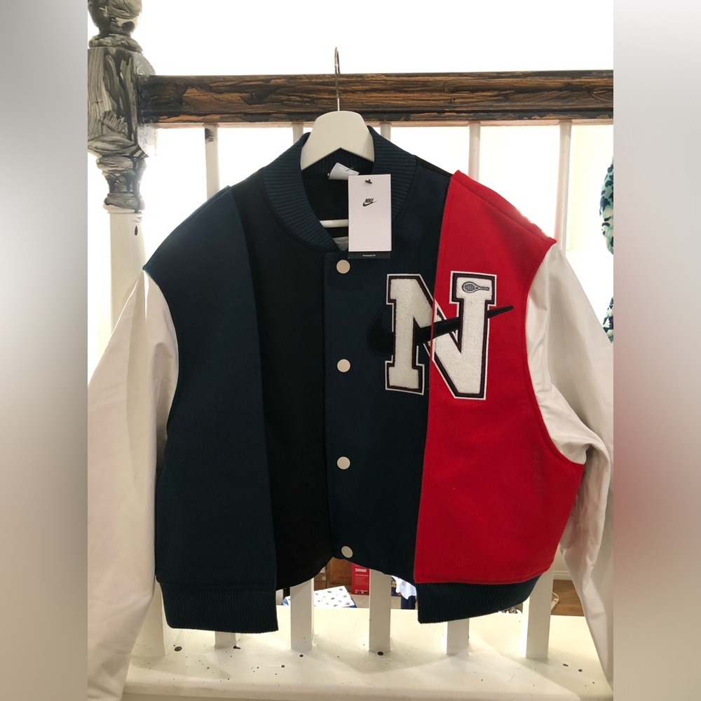NWT Nike Court Women by YOON Varsity Jacket - Wool/ leather blend , Large